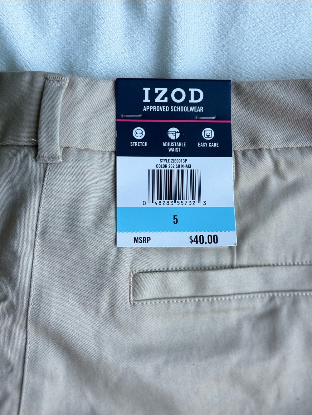 Izod Kids Tan Bermuda Shorts- Unisex - Picture 6 of 6